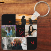 Persoonlijke 4-foto collage Moeder Monogram Sleutelhanger (Achterkant)