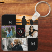 Persoonlijke 4-foto collage Moeder Monogram Sleutelhanger (Achterkant)