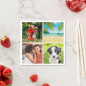 Persoonlijke 4 foto collage servet (Insitu)