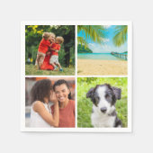 Persoonlijke 4 foto collage servet (Voorkant)