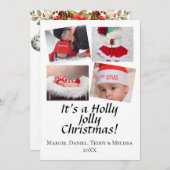 Persoonlijke 4-foto KERSTKAART met Ornamenten (Voorkant / Achterkant)