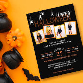 Persoonlijke 4 foto spin Halloween-feest Kaart