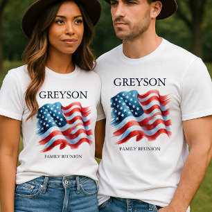 Persoonlijke 4 juli familiereünie bijpassende t-shirt