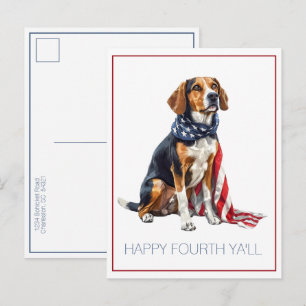 Persoonlijke 4 juli-patriottische jachthond briefkaart