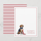 Persoonlijke 4 juli-patriottische jachthond notitiekaartje (Voorkant / Achterkant)