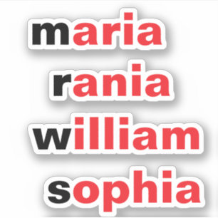 Persoonlijke 4 Namen, Nieuwigheid Leuk Cadeau Stic Sticker