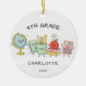 Persoonlijke 4e klas meisje keramisch ornament (Voorkant)
