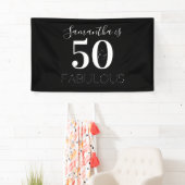 Persoonlijke 50 en fantastische zwarte Witte Dag Spandoek (Insitu)
