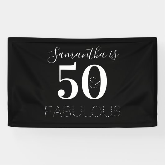 Persoonlijke 50 en fantastische zwarte Witte Dag Spandoek (Horizontaal)