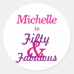 Persoonlijke 50 & Fabulous   50e verjaardag Ronde Sticker