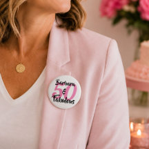 Persoonlijke 50 & Fabulous Verjaardags Knop Speld