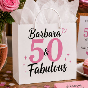 Persoonlijke 50 & Fabulous verjaardagscadeautassen Groot Cadeauzakje