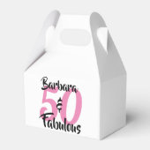 Persoonlijke 50 & Fabulous verjaardagsfavorietendo Bedankdoosjes (Voorkant Zijde)