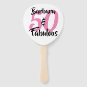 Persoonlijke 50 & Fabulous Verjaardagsfeest Paddle Handwaaier (Voorkant)