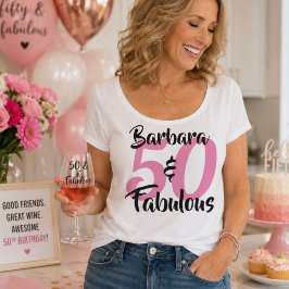 Persoonlijke 50 & Fabulous Witte Verjaardag T-shir Grote Maat T-shirt