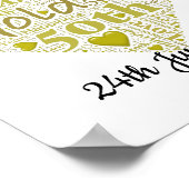 Persoonlijke 50e bruiloft Jubileum Word Art Poster (Hoek)