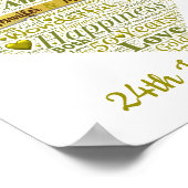 Persoonlijke 50e bruiloft Jubileum Word Art Poster (Hoek)