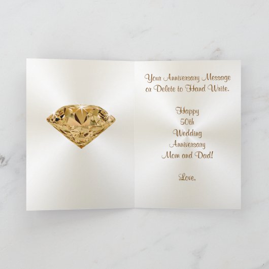 Persoonlijke 50e Jubileum Kaart voor ouders (Binnen)