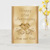 Persoonlijke 50e Jubileum Kaart voor ouders (Gele Bloem)