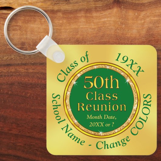 Persoonlijke, 50e reünie-gunsten, wijzigingsKLEURE Sleutelhanger (Voorkant)