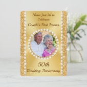 Persoonlijke, 50e verjaardag FOTO uitnodigingen (Staand voorkant)