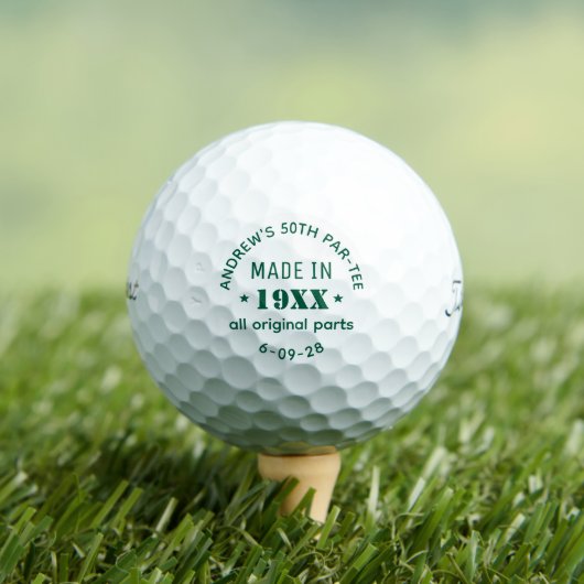 Persoonlijke 50e verjaardag golfballen (Insitu Shirt)