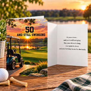 Persoonlijke 50e verjaardag golfparty golfkar kaart