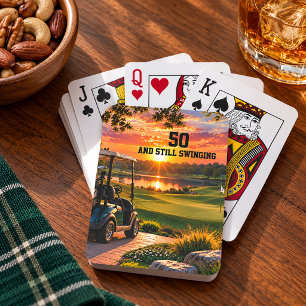 Persoonlijke 50e verjaardag Golfparty Golfkar Pokerkaarten