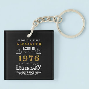 Persoonlijke 50e verjaardag Legende 1976 Vintage Sleutelhanger