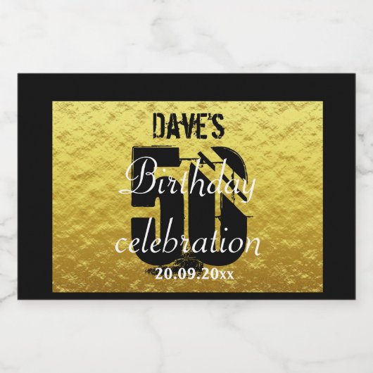 Persoonlijke 50e verjaardag Mini Liquor Favor Likeurfles Etiket (Enkel label)