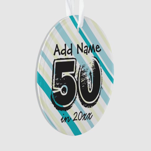 Persoonlijke 50e verjaardag van de feestdag ornament (voorkant)