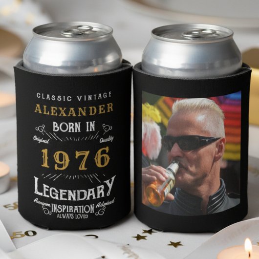 Persoonlijke 50e verjaardag vintage foto aandenken blikjeskoeler