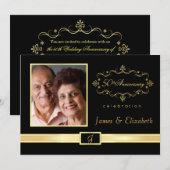 Persoonlijke 50ste verjaardag foto uitnodigingen (Voorkant / Achterkant)