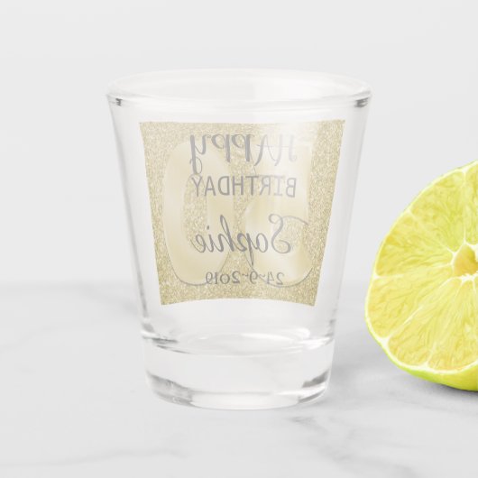 Persoonlijke 50ste verjaardag shot glas (Achterkant)