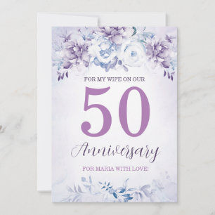 Persoonlijke 50ste verjaardagskaarten voor vrouw feestdagenkaart