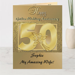 Persoonlijke 50th Wedding Jubileum Kaart vrouw