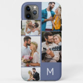 Persoonlijke 5 foto collage Blauw Case-Mate iPhone Case (Achterkant)