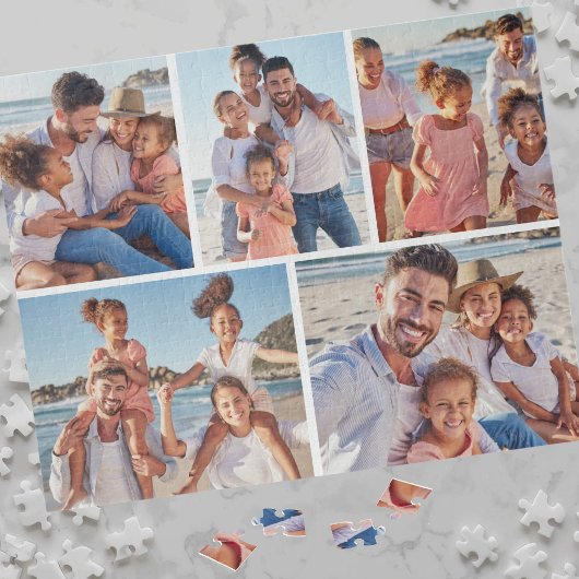 Persoonlijke 5-foto collage legpuzzel