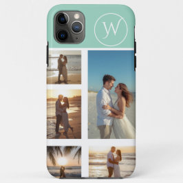 Persoonlijke 5 foto-collage op teal Case-Mate iPhone case