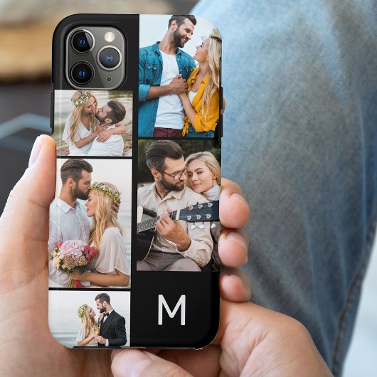 Persoonlijke 5 foto collage Zwart Case-Mate iPhone Case