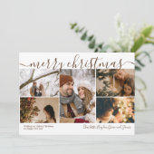 Persoonlijke 5-fotokerst feestdagenkaart (Staand voorkant)