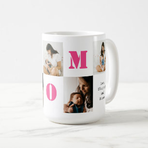 Persoonlijke 5 foto's MOM Roze Hart Koffiemok