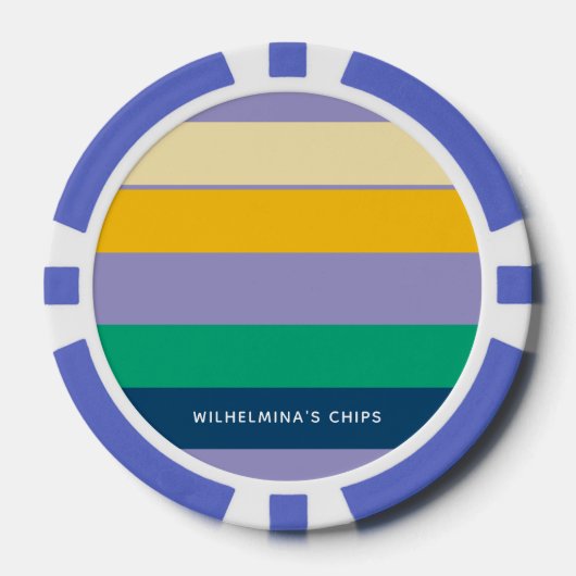Persoonlijke 5 gekleurde lijnen poker chips (Voorkant)