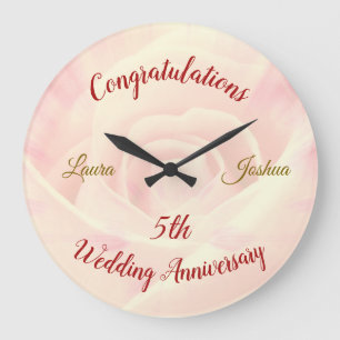 Persoonlijke 5th Wedding Jubileum Grote klok