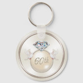 Persoonlijke 60e bruiloft Jubileum Favors Sleutelhanger (Achterkant)