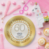 Persoonlijke 60e Jubileum papieren Borden, Papieren Bordje (Feest)