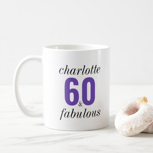 Persoonlijke 60e verjaardag Fantastische mok (Met donut)