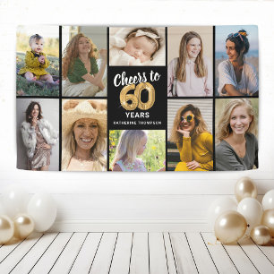 Persoonlijke 60e verjaardag foto collage banner