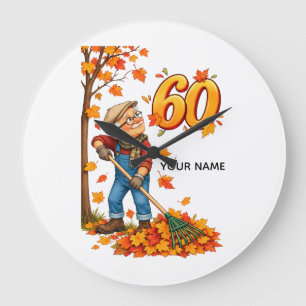 Persoonlijke 60e verjaardag herfstkaart grote klok