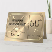 Persoonlijke 60e verjaardagskaart voor hem kaart (Voorkant)